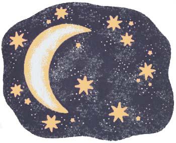 Of Wall Things: Black and Gold Moon and Stars bulletin board