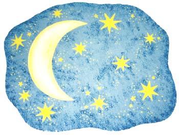 Of Wall Things: Lite Blue Moon and Stars bulletin board