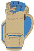 Of Wall Things: Green Golf Bag shaped bulletin board