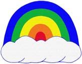 Of Wall Things: Primary Rainbow shaped bulletin board
